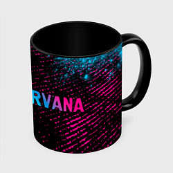 Кружка 3D Nirvana - neon gradient по-горизонтали, цвет: 3D-белый + черный
