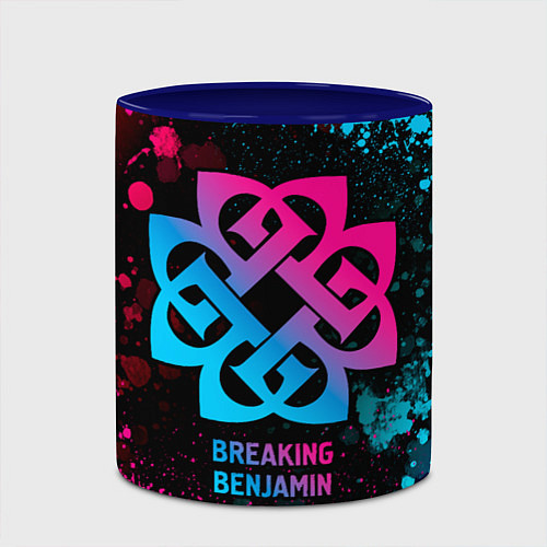 Кружка цветная Breaking Benjamin - neon gradient / 3D-Белый + синий – фото 2