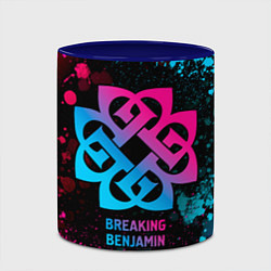 Кружка 3D Breaking Benjamin - neon gradient, цвет: 3D-белый + синий — фото 2