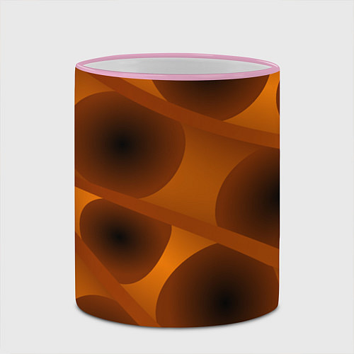 Кружка цветная Шоколадные овалы / 3D-Розовый кант – фото 2