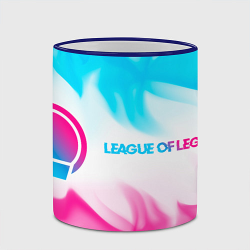 Кружка цветная League of Legends neon gradient style по-горизонта / 3D-Синий кант – фото 2