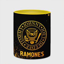 Кружка 3D Ramones - gold gradient, цвет: 3D-белый + желтый — фото 2