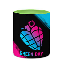 Кружка 3D Green Day - neon gradient, цвет: 3D-белый + светло-зеленый — фото 2