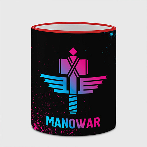 Кружка цветная Manowar - neon gradient / 3D-Красный кант – фото 2