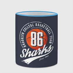 Кружка 3D Basketball sharks, цвет: 3D-небесно-голубой кант — фото 2