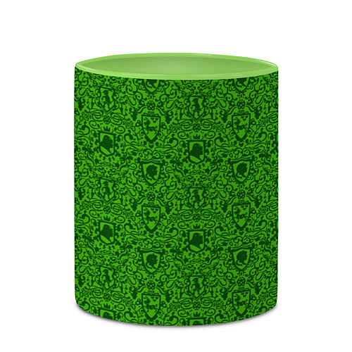 Кружка цветная Shrek: Pattern / 3D-Белый + светло-зеленый – фото 2