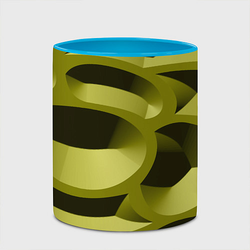 Кружка цветная Камуфляжные овалы и сеть / 3D-Белый + небесно-голубой – фото 2