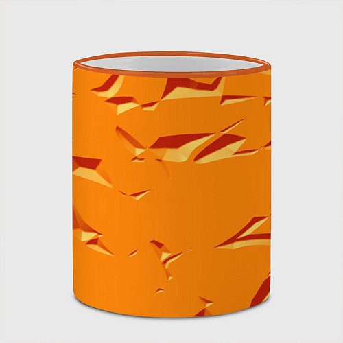 Кружка цветная Оранжевый мотив / 3D-Оранжевый кант – фото 2
