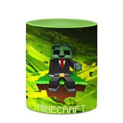 Кружка 3D Крипер майнкрафт гейм, цвет: 3D-белый + светло-зеленый — фото 2