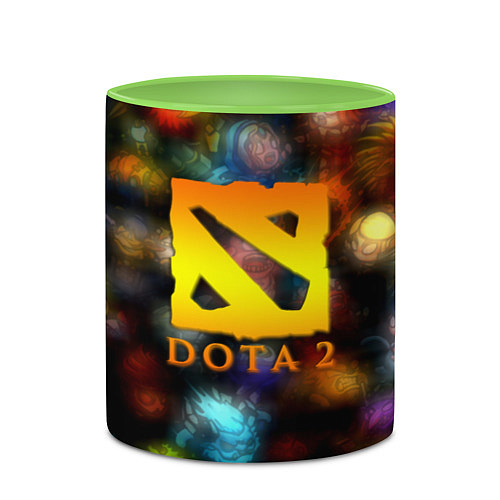 Кружка цветная Dota allgame / 3D-Белый + светло-зеленый – фото 2