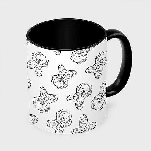 Кружка цветная Сончас у медвежат - раскраска / 3D-Белый + черный – фото 1