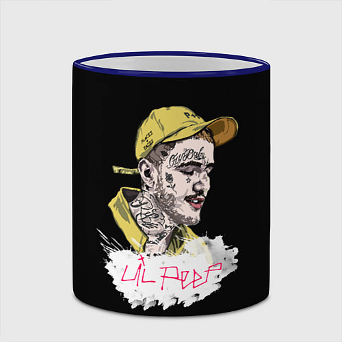 Кружка цветная Lil peep band steel / 3D-Синий кант – фото 2