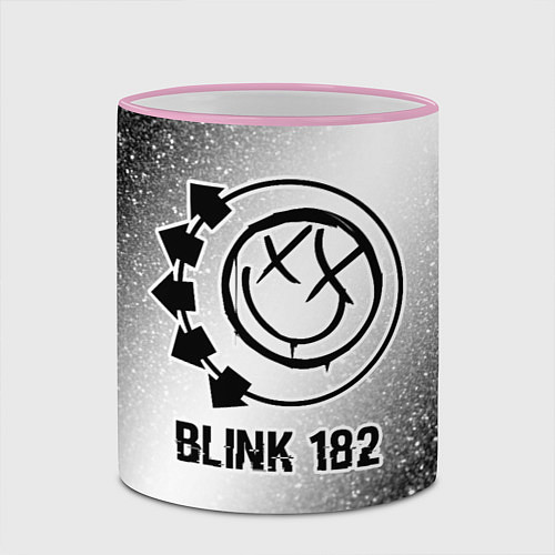 Кружка цветная Blink 182 glitch на светлом фоне / 3D-Розовый кант – фото 2