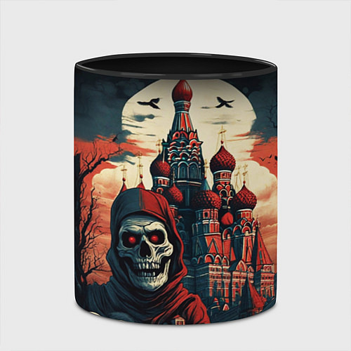 Кружка цветная Москва на хэллоуин / 3D-Белый + черный – фото 2