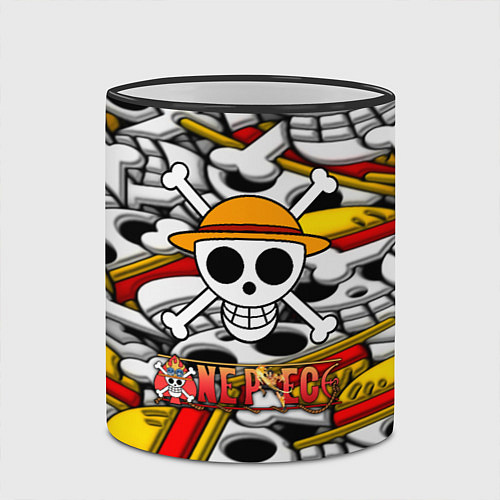 Кружка цветная One Piece logo pattern pirat / 3D-Черный кант – фото 2