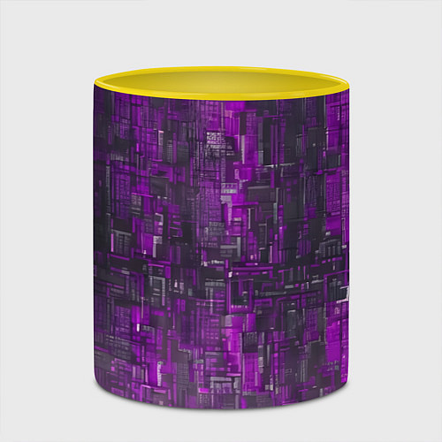 Кружка цветная Фиолетовый металл модерн / 3D-Белый + желтый – фото 2