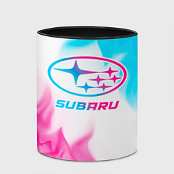 Кружка 3D Subaru neon gradient style, цвет: 3D-белый + черный — фото 2
