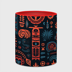 Кружка 3D Абстрактный паттерн в славянской стилистике, цвет: 3D-белый + красный — фото 2