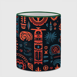 Кружка 3D Абстрактный паттерн в славянской стилистике, цвет: 3D-зеленый кант — фото 2