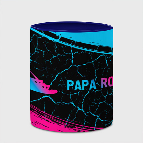 Кружка цветная Papa Roach - neon gradient по-горизонтали / 3D-Белый + синий – фото 2