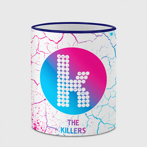 Кружка цветная The Killers neon gradient style / 3D-Синий кант – фото 2