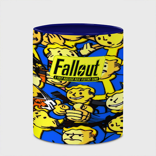 Кружка цветная Fallout logo game / 3D-Белый + синий – фото 2