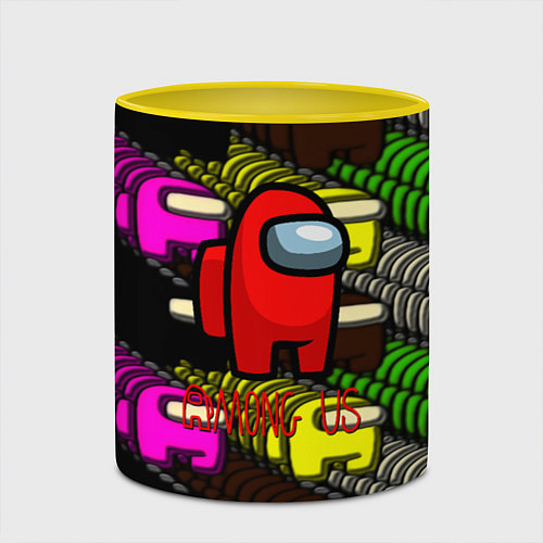 Кружка цветная Among us games / 3D-Белый + желтый – фото 2
