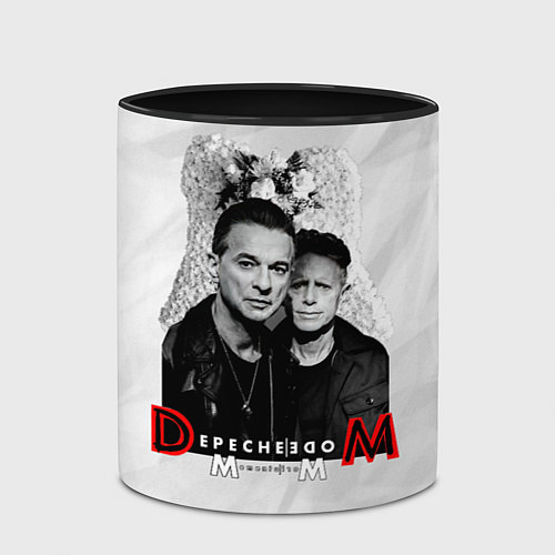 Кружка цветная Depeche Mode - Dave Gahan and Martin Gore с венком / 3D-Белый + черный – фото 2