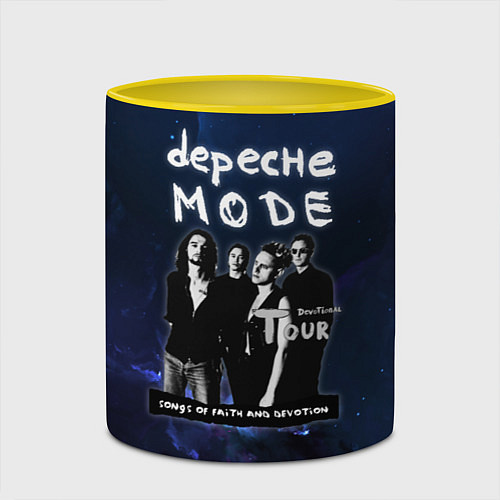 Кружка цветная Depeche Mode - Devotional тур / 3D-Белый + желтый – фото 2