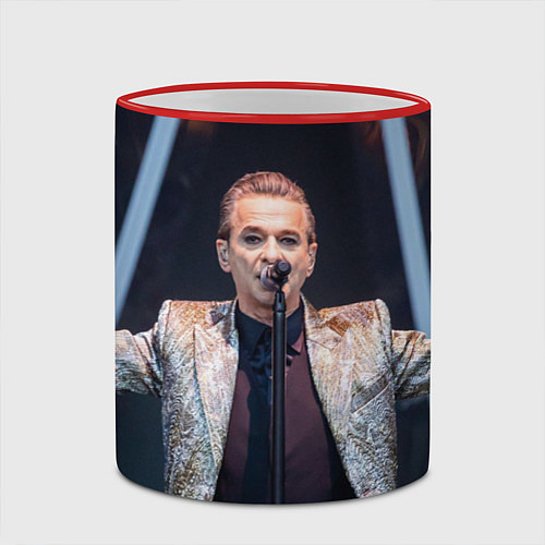 Кружка цветная Depeche Mode - Dave Gahan stage memento mori / 3D-Красный кант – фото 2