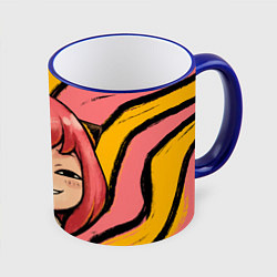 Кружка 3D Аня Форджер лицо, цвет: 3D-синий кант
