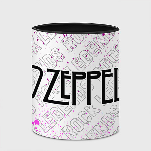 Кружка цветная Led Zeppelin rock legends по-горизонтали / 3D-Белый + черный – фото 2