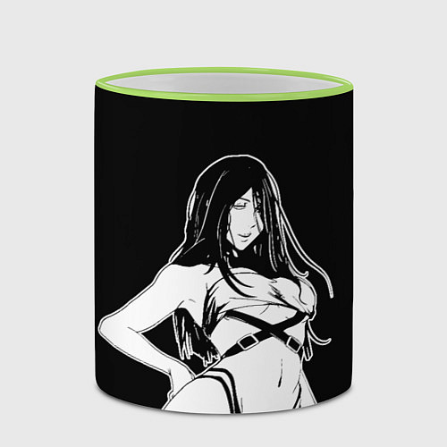 Кружка цветная Унохана на черном фоне / 3D-Светло-зеленый кант – фото 2