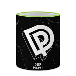 Кружка 3D Deep Purple glitch на темном фоне, цвет: 3D-светло-зеленый кант — фото 2
