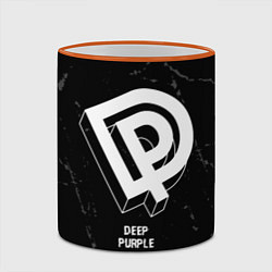 Кружка 3D Deep Purple glitch на темном фоне, цвет: 3D-оранжевый кант — фото 2