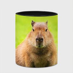 Кружка 3D Capybara on green grass, цвет: 3D-белый + черный — фото 2