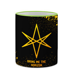 Кружка 3D Bring Me the Horizon - gold gradient, цвет: 3D-светло-зеленый кант — фото 2