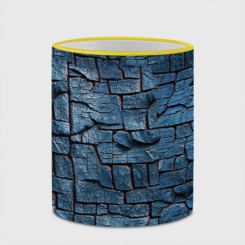 Кружка цветная Синее дерево / 3D-Желтый кант – фото 2