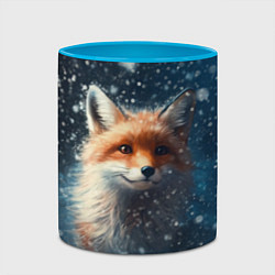 Кружка 3D Fox in the snow, цвет: 3D-белый + небесно-голубой — фото 2