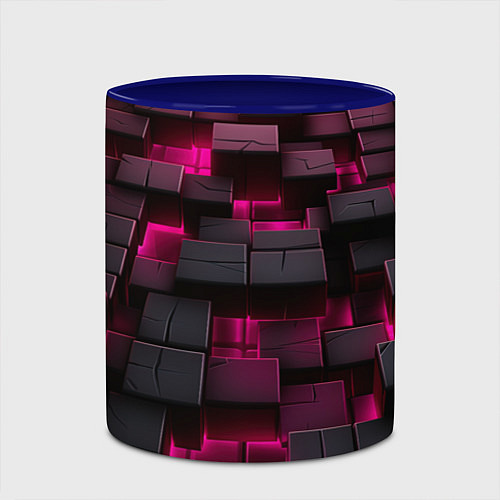 Кружка цветная Фиолетовые и черные камни / 3D-Белый + синий – фото 2