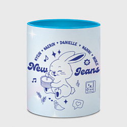 Кружка 3D Newjeans bunny, цвет: 3D-белый + небесно-голубой — фото 2