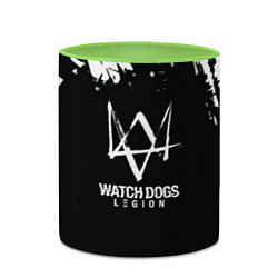 Кружка 3D Watch dogs краски, цвет: 3D-белый + светло-зеленый — фото 2