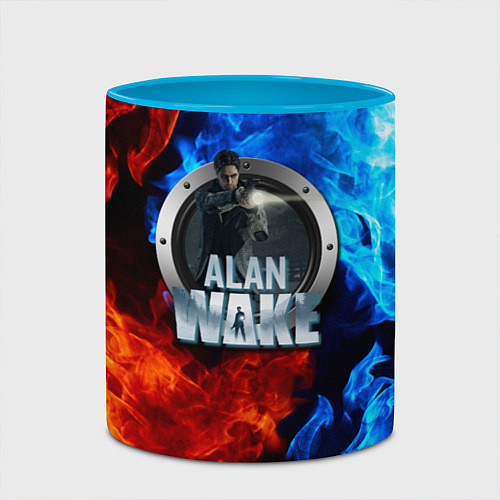 Кружка цветная Alan Wake огни / 3D-Белый + небесно-голубой – фото 2