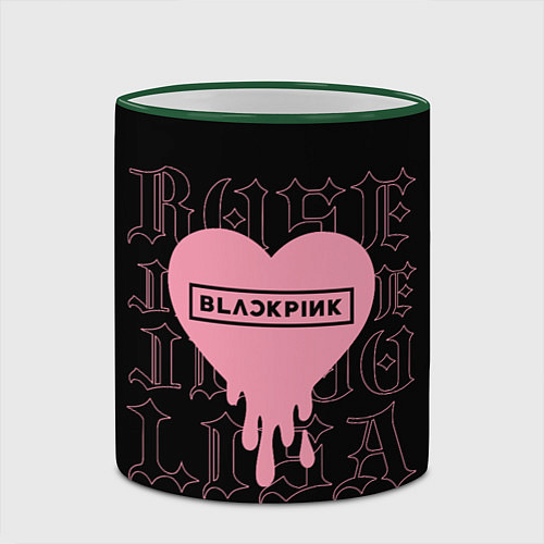 Кружка цветная Blackpink: Jisoo Jennie Rose Lisa / 3D-Зеленый кант – фото 2