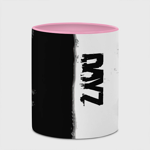 Кружка цветная Dayz черно белый ужас / 3D-Белый + розовый – фото 2