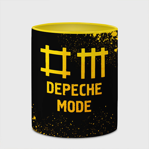 Кружка цветная Depeche Mode - gold gradient / 3D-Белый + желтый – фото 2