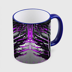 Кружка 3D Киберпанк доспех фиолетовый, цвет: 3D-синий кант