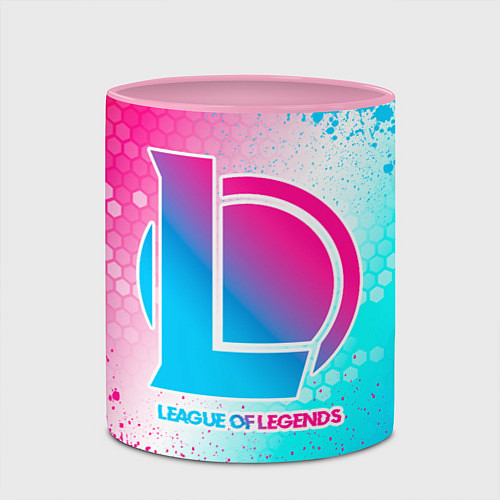 Кружка цветная League of Legends neon gradient style / 3D-Белый + розовый – фото 2