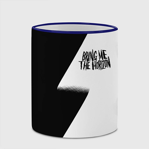 Кружка цветная Bring me the horizon black steel / 3D-Синий кант – фото 2