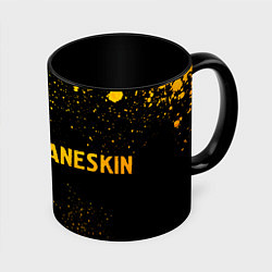 Кружка 3D Maneskin - gold gradient по-горизонтали, цвет: 3D-белый + черный